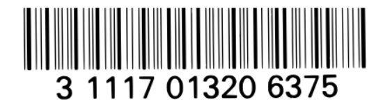 An image of a codabar format barcode. A horizontal distribution of black and white vertical lines