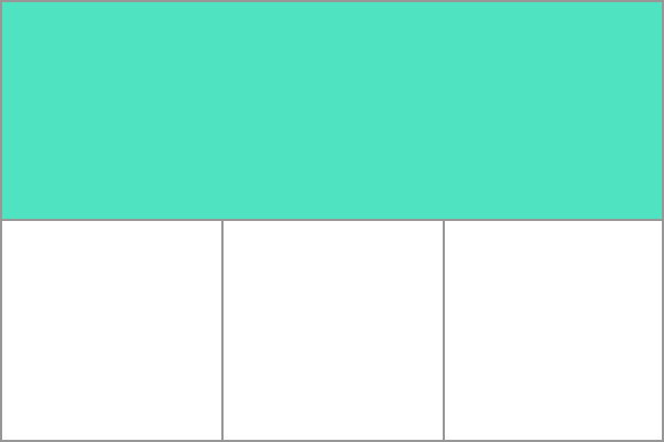 一个包含 3 个网格项的方框。在这三个项目的上方有一个浅绿色的实心区域，这就是轨道。
